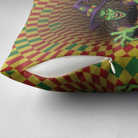 Jamaica Reggae Witch Pillow Cover Reggae Optical 3D Illusion - Wonder Print Shop