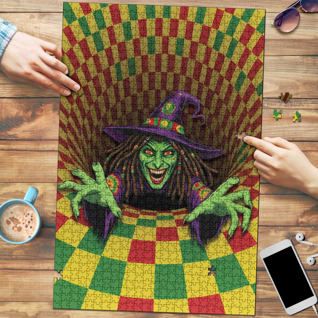 Jamaica Reggae Witch Puzzle Reggae Optical 3D Illusion - Wonder Print Shop