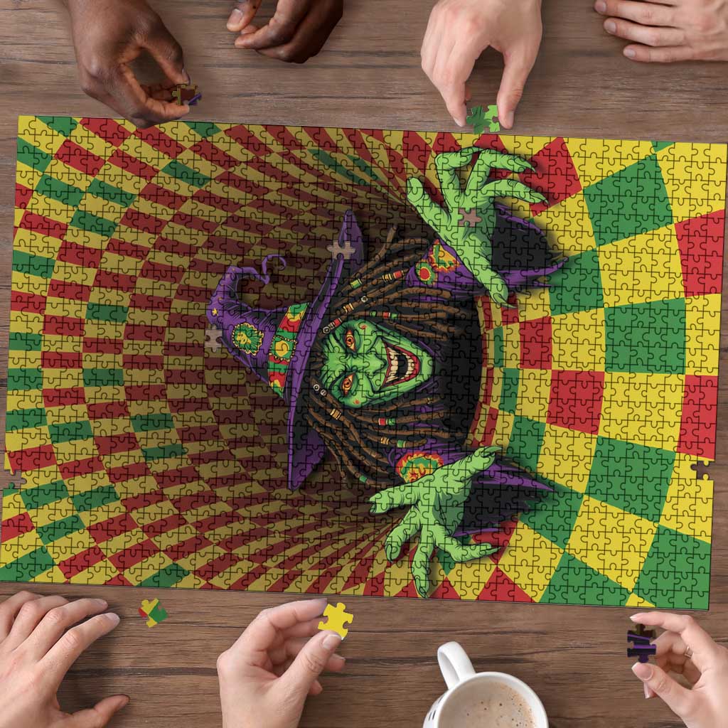 Jamaica Reggae Witch Puzzle Reggae Optical 3D Illusion - Wonder Print Shop
