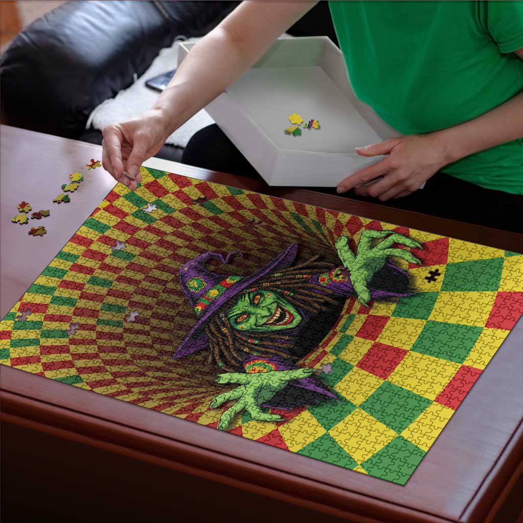 Jamaica Reggae Witch Puzzle Reggae Optical 3D Illusion - Wonder Print Shop