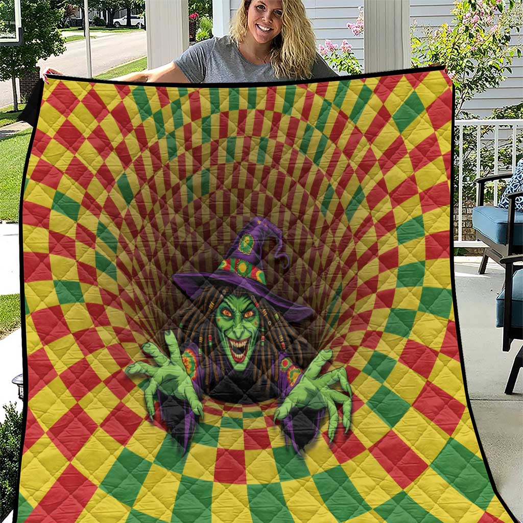 Jamaica Reggae Witch Quilt Reggae Optical 3D Illusion - Wonder Print Shop