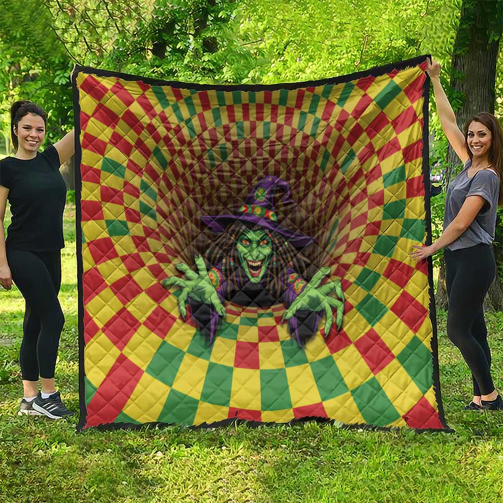 Jamaica Reggae Witch Quilt Reggae Optical 3D Illusion - Wonder Print Shop