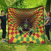 Jamaica Reggae Witch Quilt Reggae Optical 3D Illusion - Wonder Print Shop