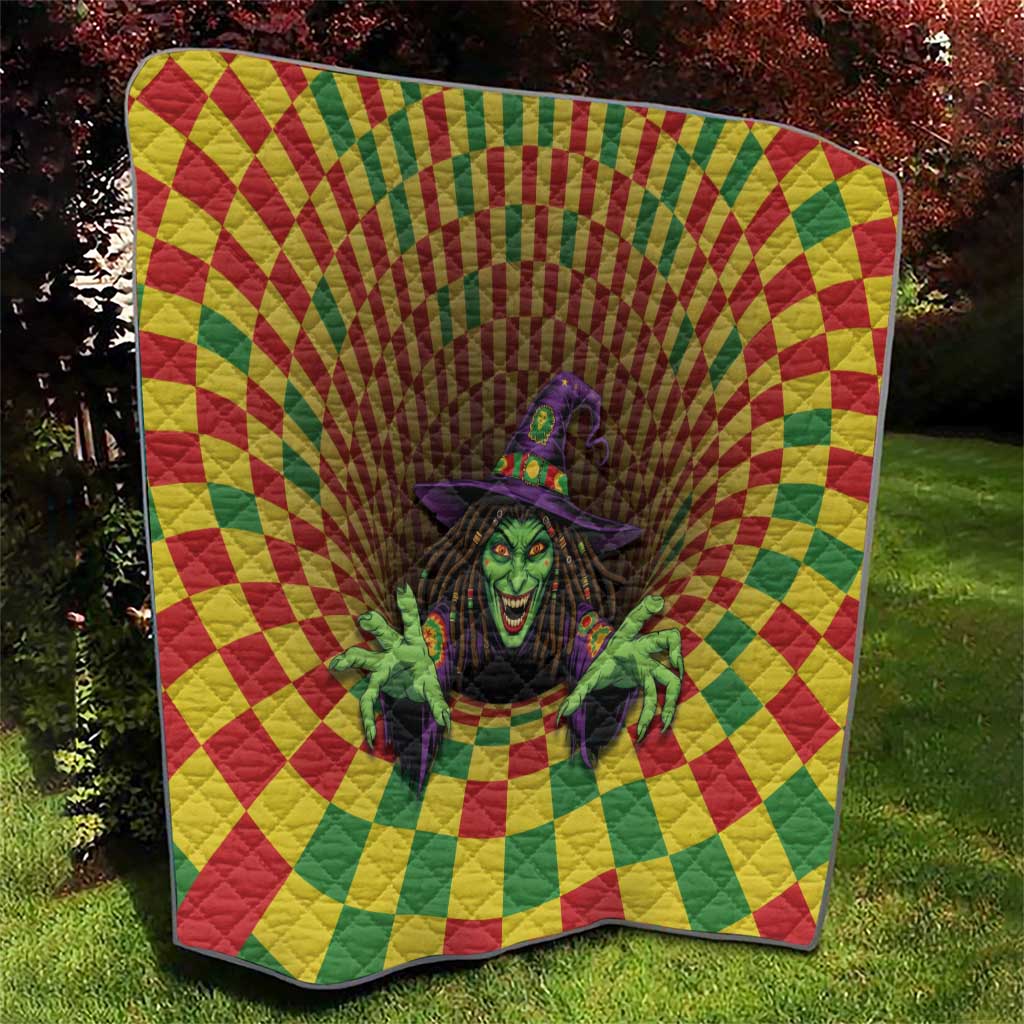 Jamaica Reggae Witch Quilt Reggae Optical 3D Illusion - Wonder Print Shop