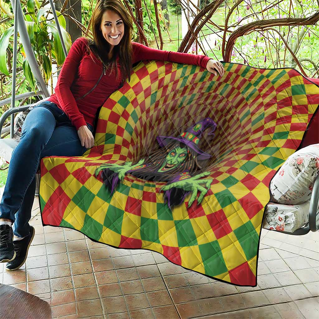 Jamaica Reggae Witch Quilt Reggae Optical 3D Illusion - Wonder Print Shop
