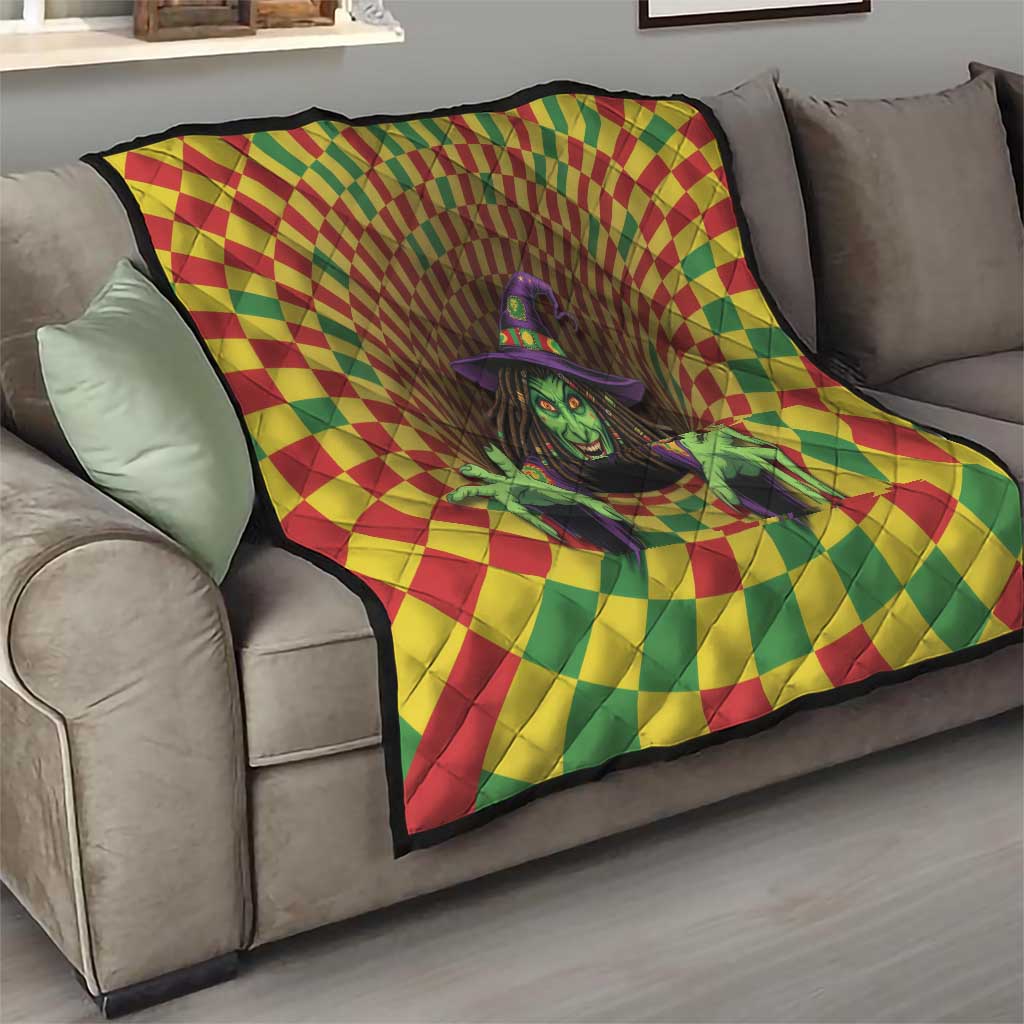 Jamaica Reggae Witch Quilt Reggae Optical 3D Illusion - Wonder Print Shop