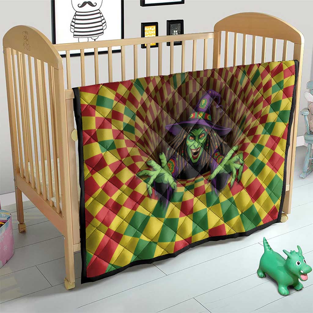 Jamaica Reggae Witch Quilt Reggae Optical 3D Illusion - Wonder Print Shop
