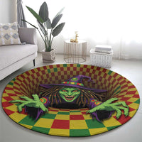 Jamaica Reggae Witch Round Carpet Reggae Optical 3D Illusion - Wonder Print Shop