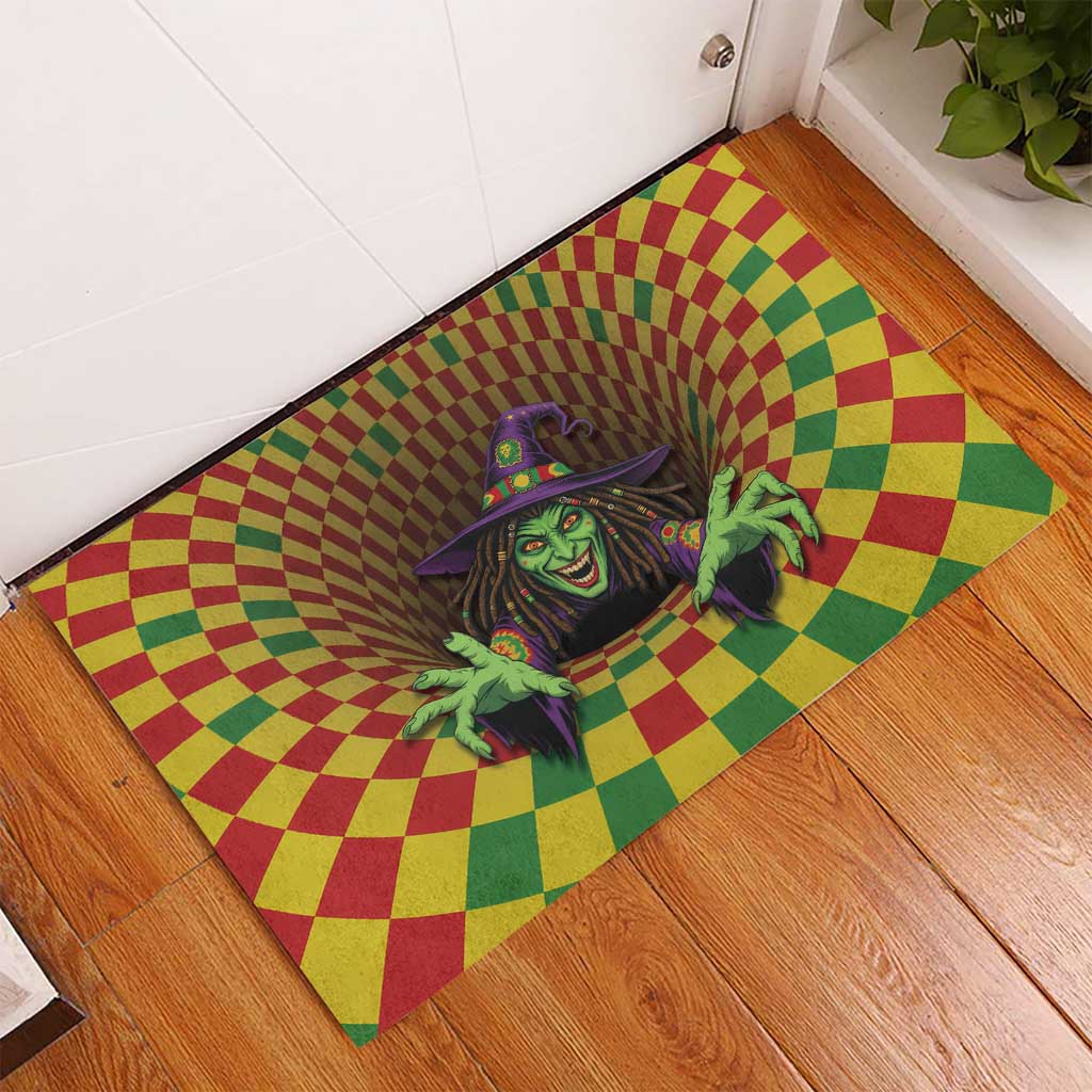 Jamaica Reggae Witch Rubber Doormat Reggae Optical 3D Illusion - Wonder Print Shop