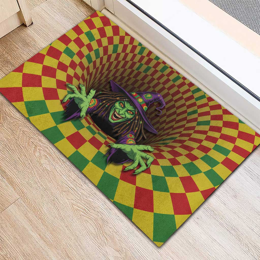 Jamaica Reggae Witch Rubber Doormat Reggae Optical 3D Illusion - Wonder Print Shop