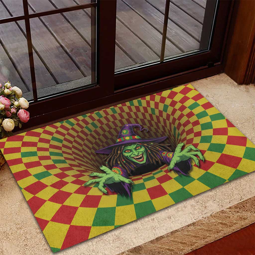 Jamaica Reggae Witch Rubber Doormat Reggae Optical 3D Illusion - Wonder Print Shop