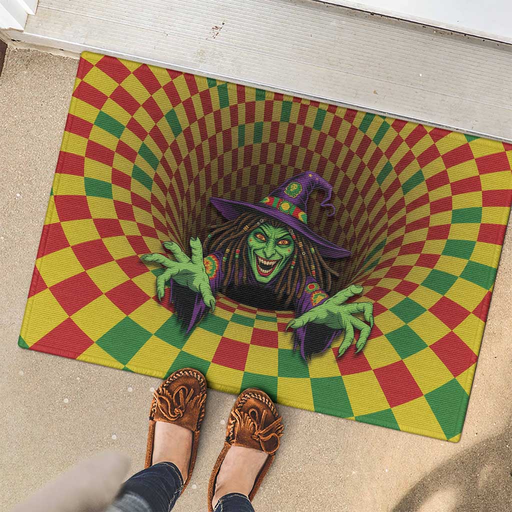 Jamaica Reggae Witch Rubber Doormat Reggae Optical 3D Illusion - Wonder Print Shop