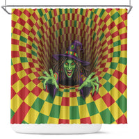 Jamaica Reggae Witch Shower Curtain Reggae Optical 3D Illusion - Wonder Print Shop
