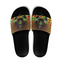 Jamaica Reggae Witch Slide Sandals Reggae Optical 3D Illusion - Wonder Print Shop