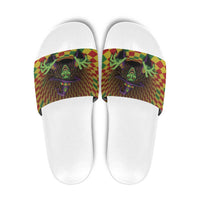 Jamaica Reggae Witch Slide Sandals Reggae Optical 3D Illusion - Wonder Print Shop