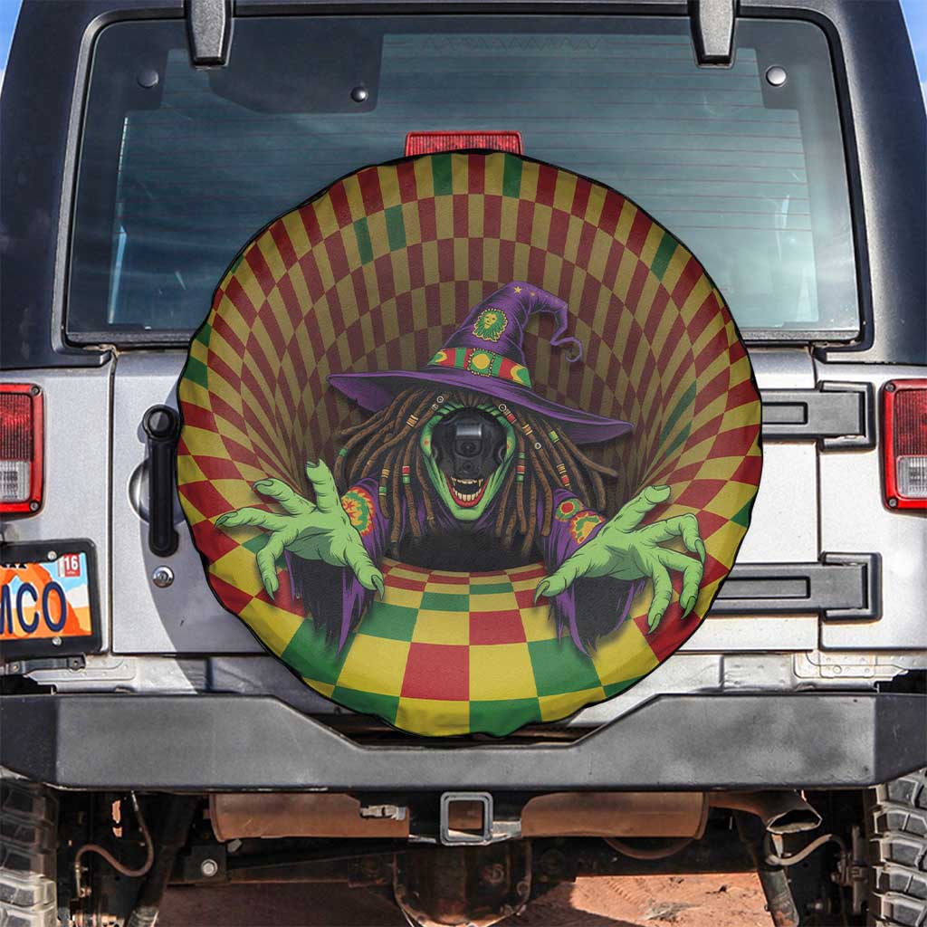 Jamaica Reggae Witch Spare Tire Cover Reggae Optical 3D Illusion - Wonder Print Shop
