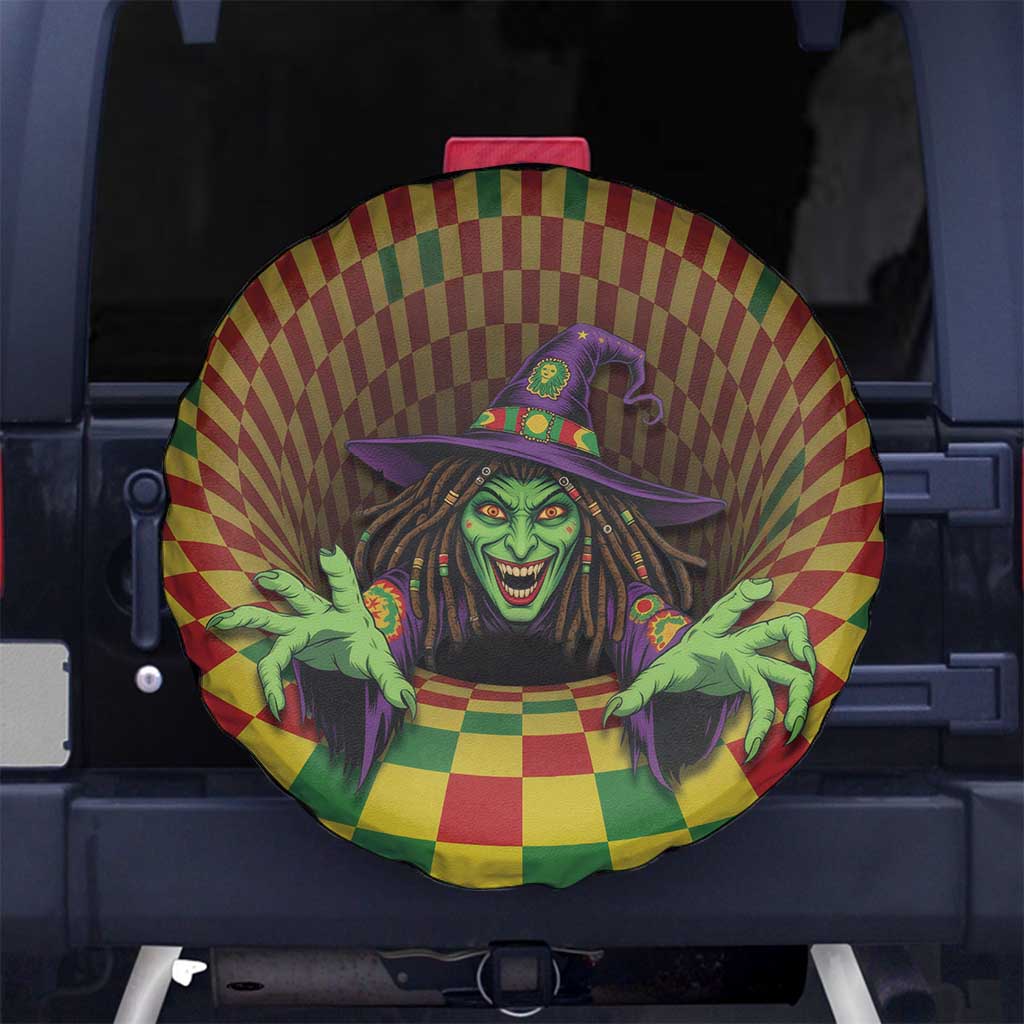 Jamaica Reggae Witch Spare Tire Cover Reggae Optical 3D Illusion - Wonder Print Shop