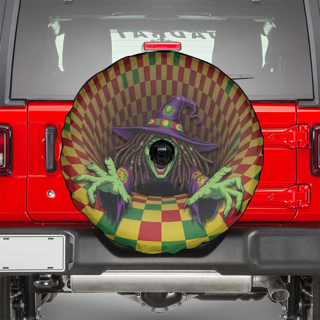 Jamaica Reggae Witch Spare Tire Cover Reggae Optical 3D Illusion - Wonder Print Shop