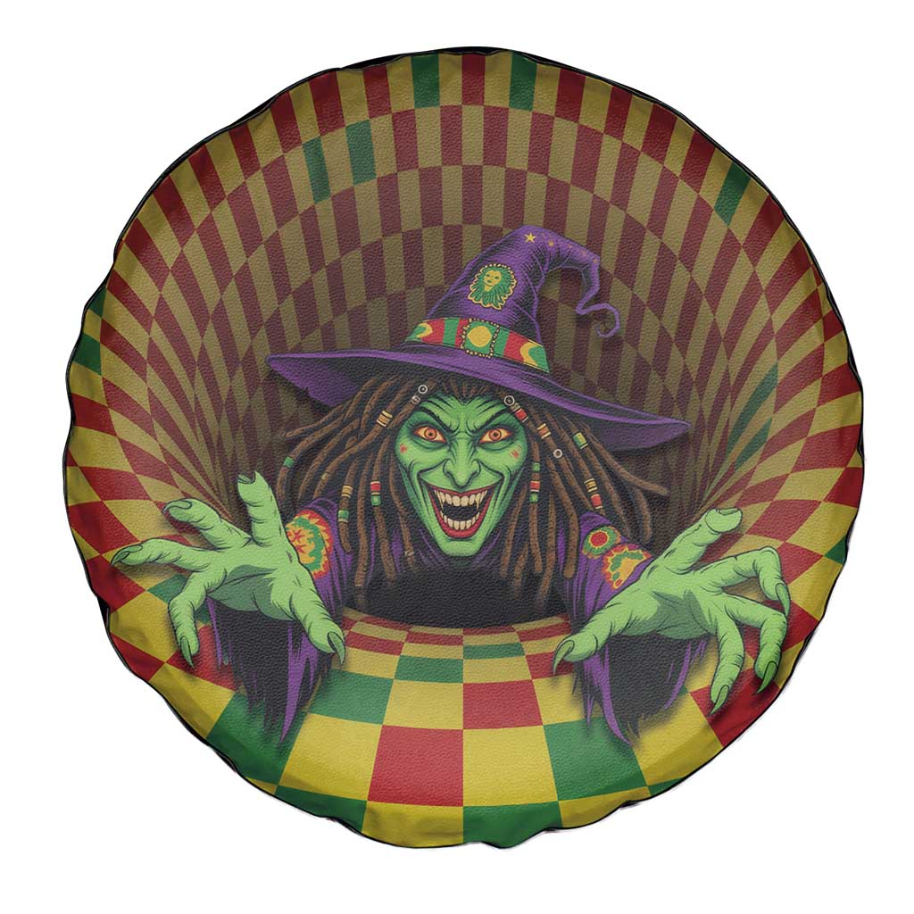 Jamaica Reggae Witch Spare Tire Cover Reggae Optical 3D Illusion - Wonder Print Shop
