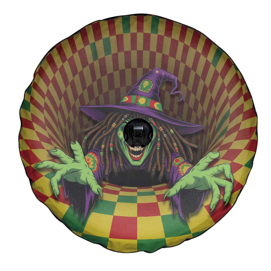 Jamaica Reggae Witch Spare Tire Cover Reggae Optical 3D Illusion - Wonder Print Shop