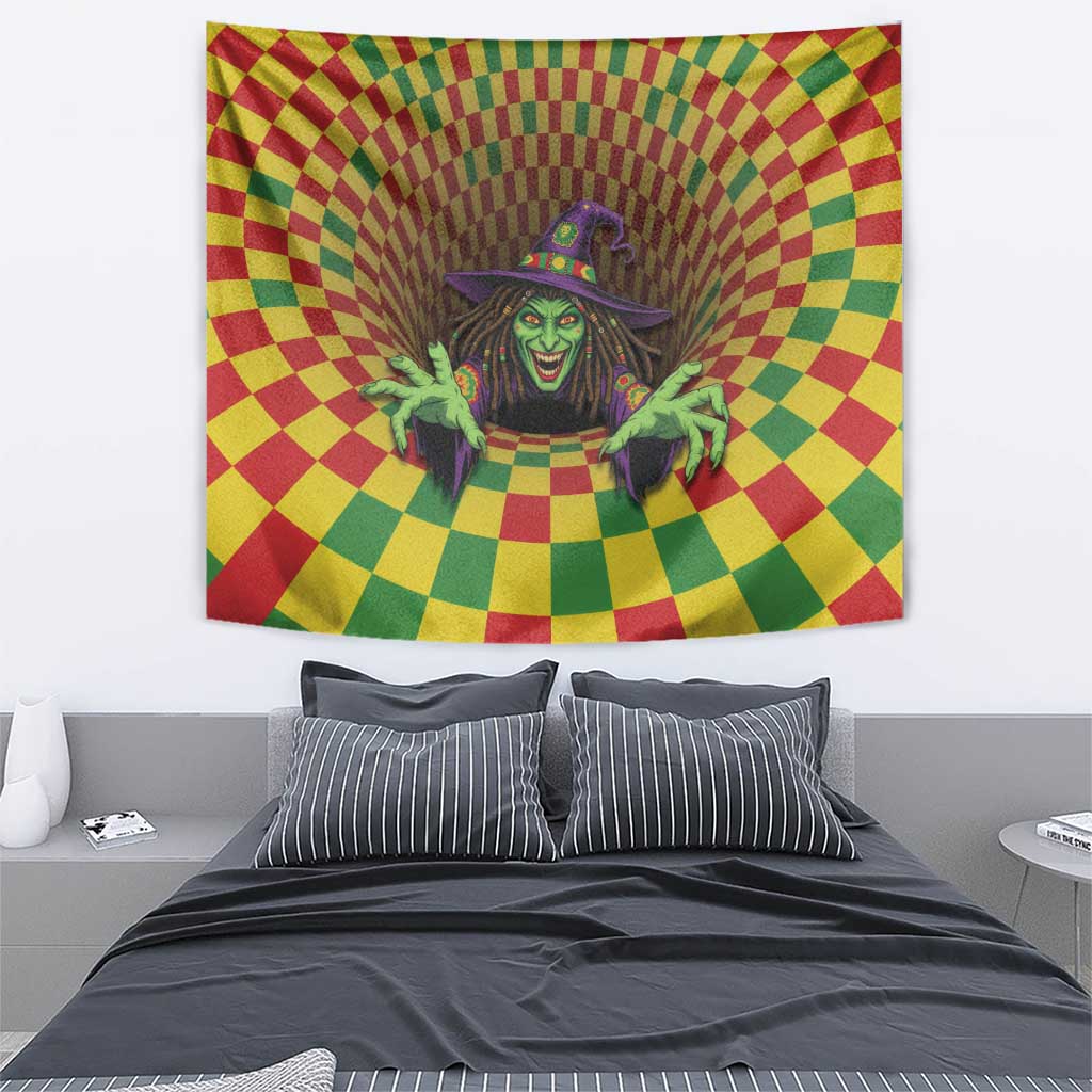 Jamaica Reggae Witch Tapestry Reggae Optical 3D Illusion - Wonder Print Shop
