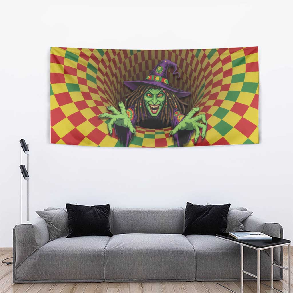Jamaica Reggae Witch Tapestry Reggae Optical 3D Illusion - Wonder Print Shop