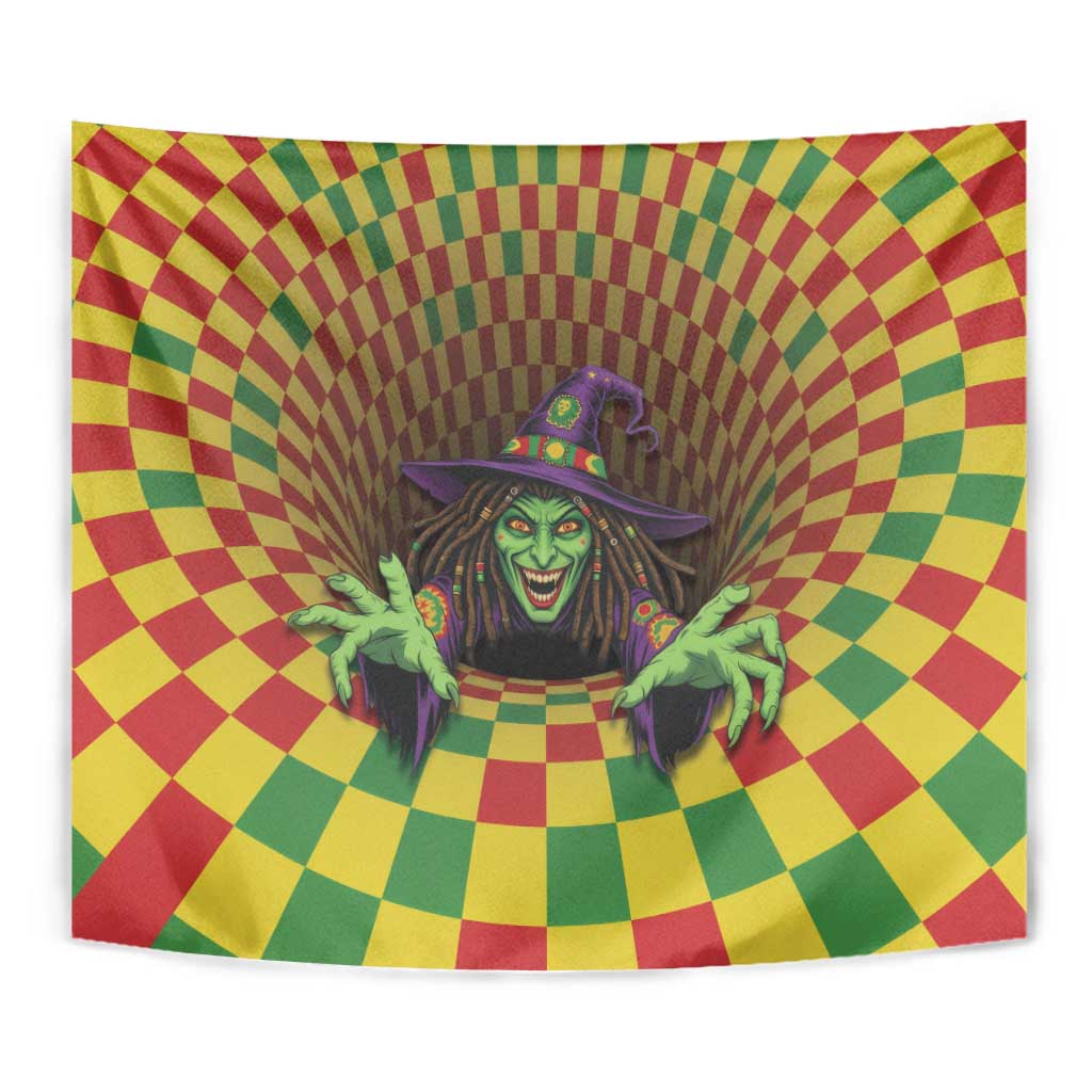 Jamaica Reggae Witch Tapestry Reggae Optical 3D Illusion - Wonder Print Shop
