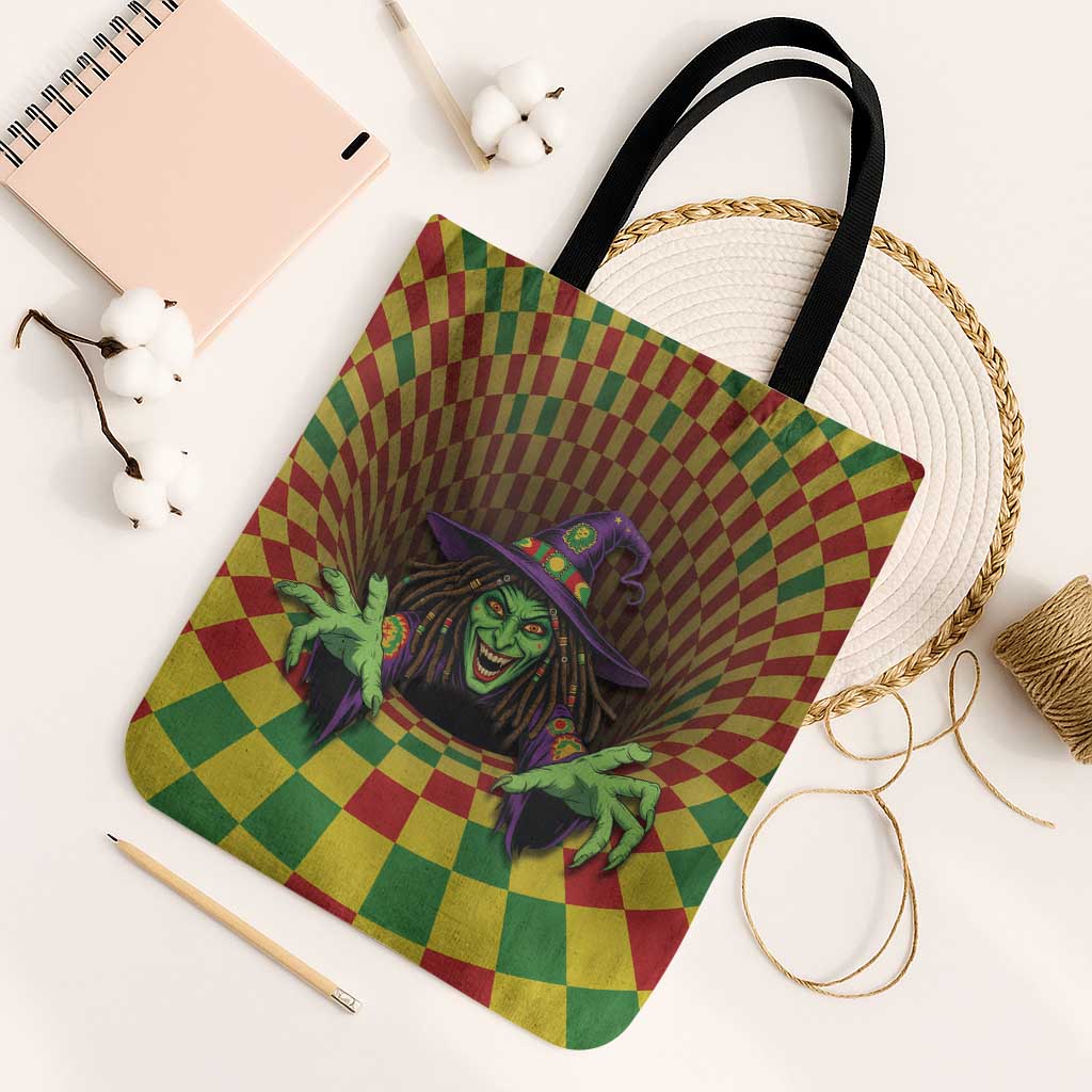 Jamaica Reggae Witch Tote Bag Reggae Optical 3D Illusion - Wonder Print Shop