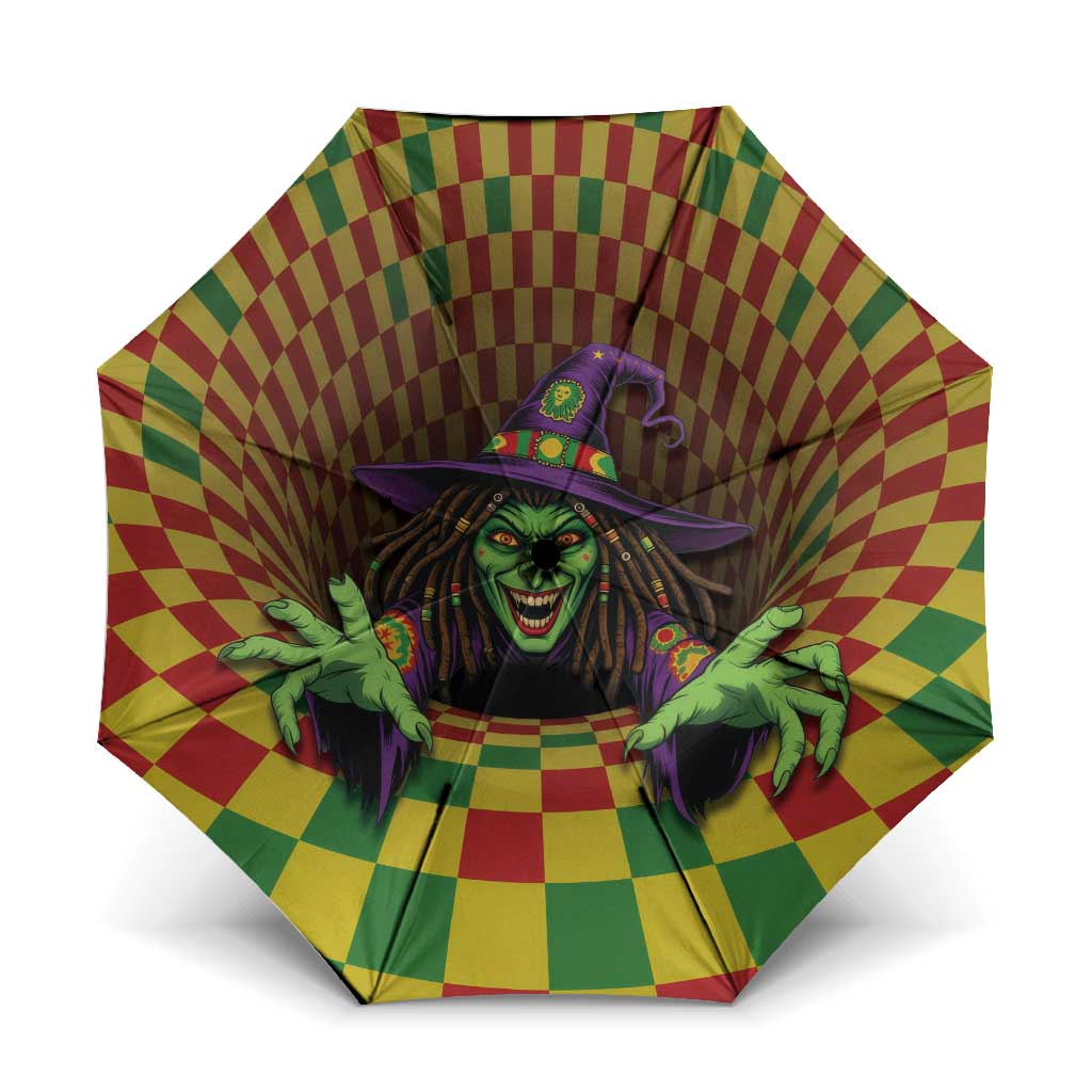 Jamaica Reggae Witch Umbrella Reggae Optical 3D Illusion - Wonder Print Shop