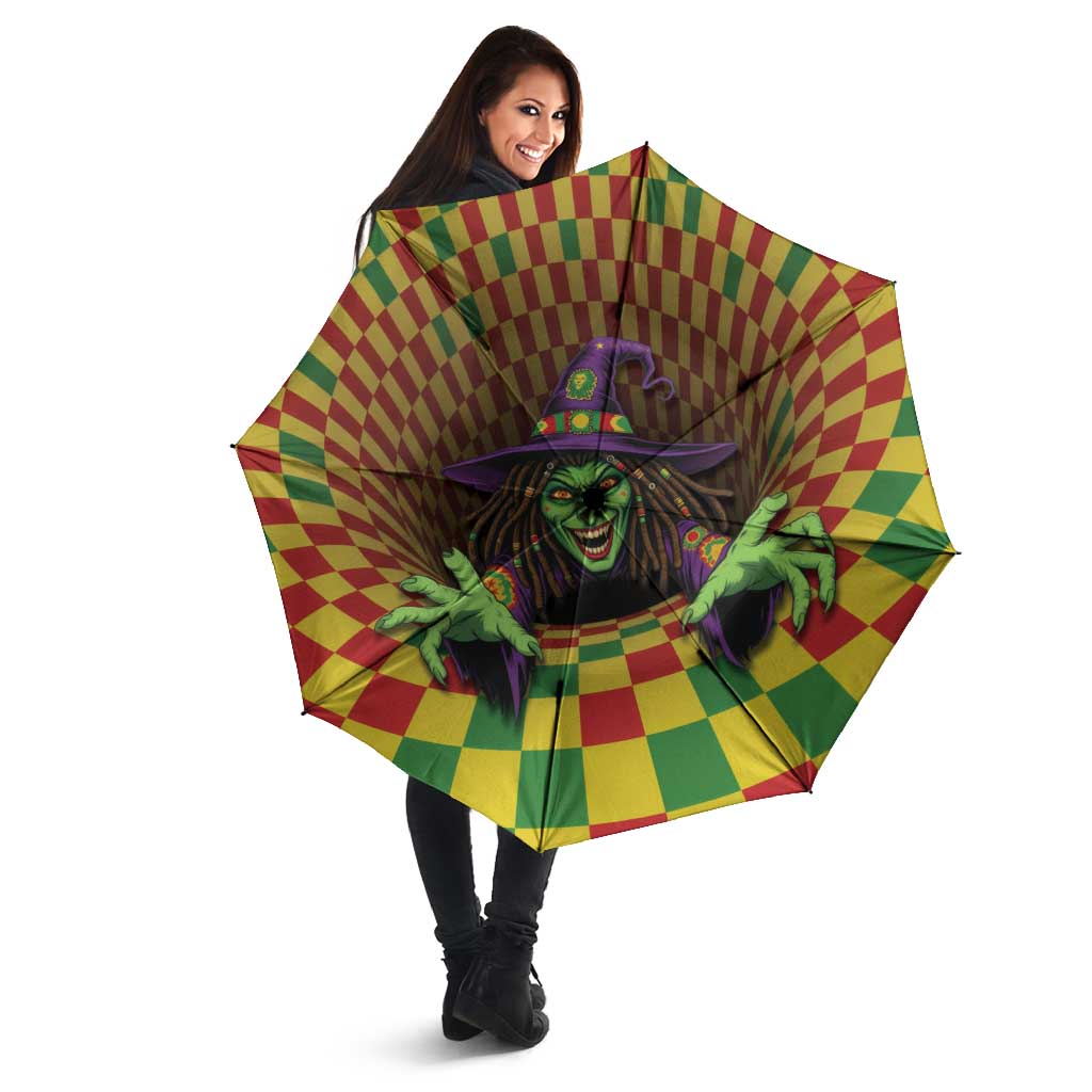 Jamaica Reggae Witch Umbrella Reggae Optical 3D Illusion - Wonder Print Shop