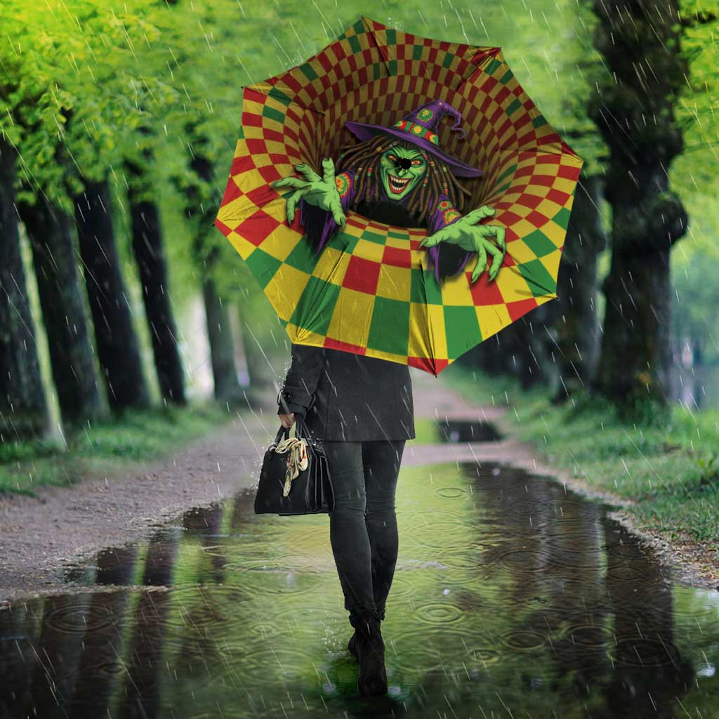 Jamaica Reggae Witch Umbrella Reggae Optical 3D Illusion - Wonder Print Shop