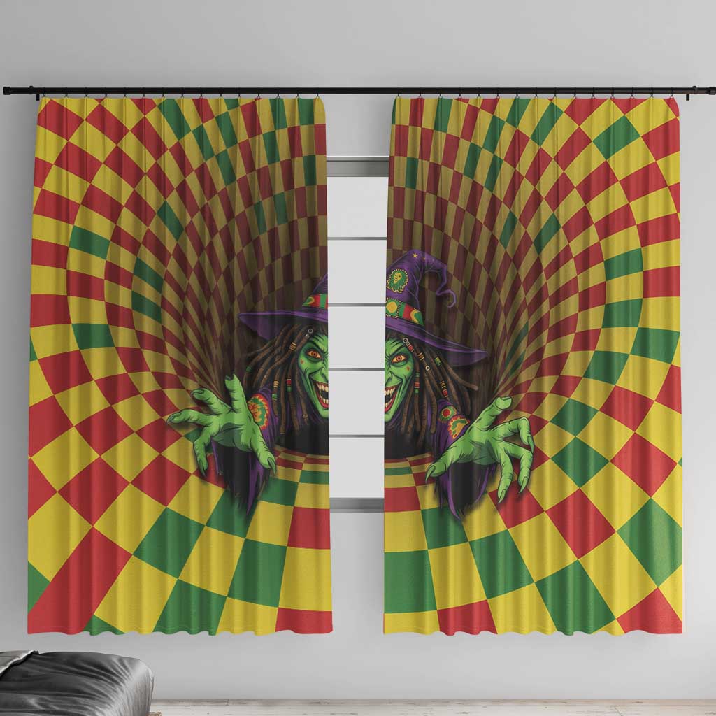 Jamaica Reggae Witch Window Curtain Reggae Optical 3D Illusion - Wonder Print Shop