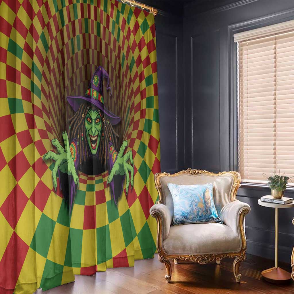 Jamaica Reggae Witch Window Curtain Reggae Optical 3D Illusion - Wonder Print Shop