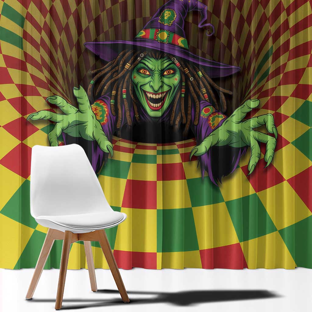 Jamaica Reggae Witch Window Curtain Reggae Optical 3D Illusion - Wonder Print Shop