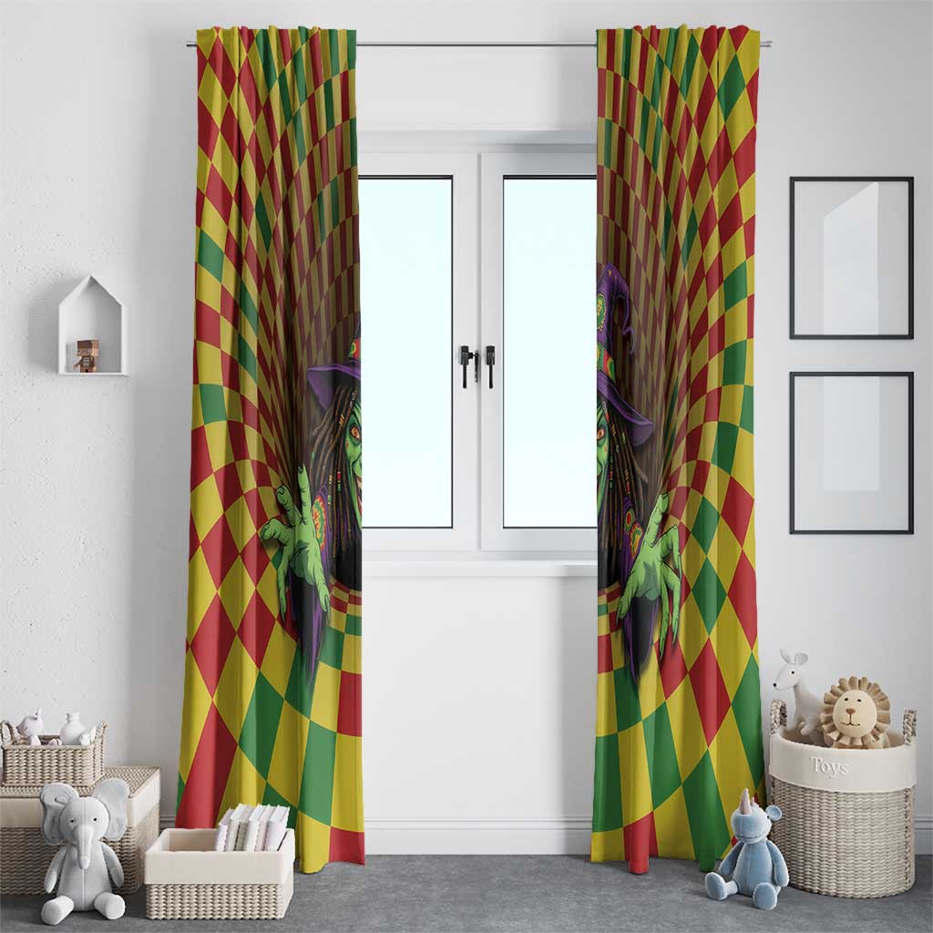 Jamaica Reggae Witch Window Curtain Reggae Optical 3D Illusion - Wonder Print Shop