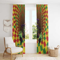 Jamaica Reggae Witch Window Curtain Reggae Optical 3D Illusion - Wonder Print Shop