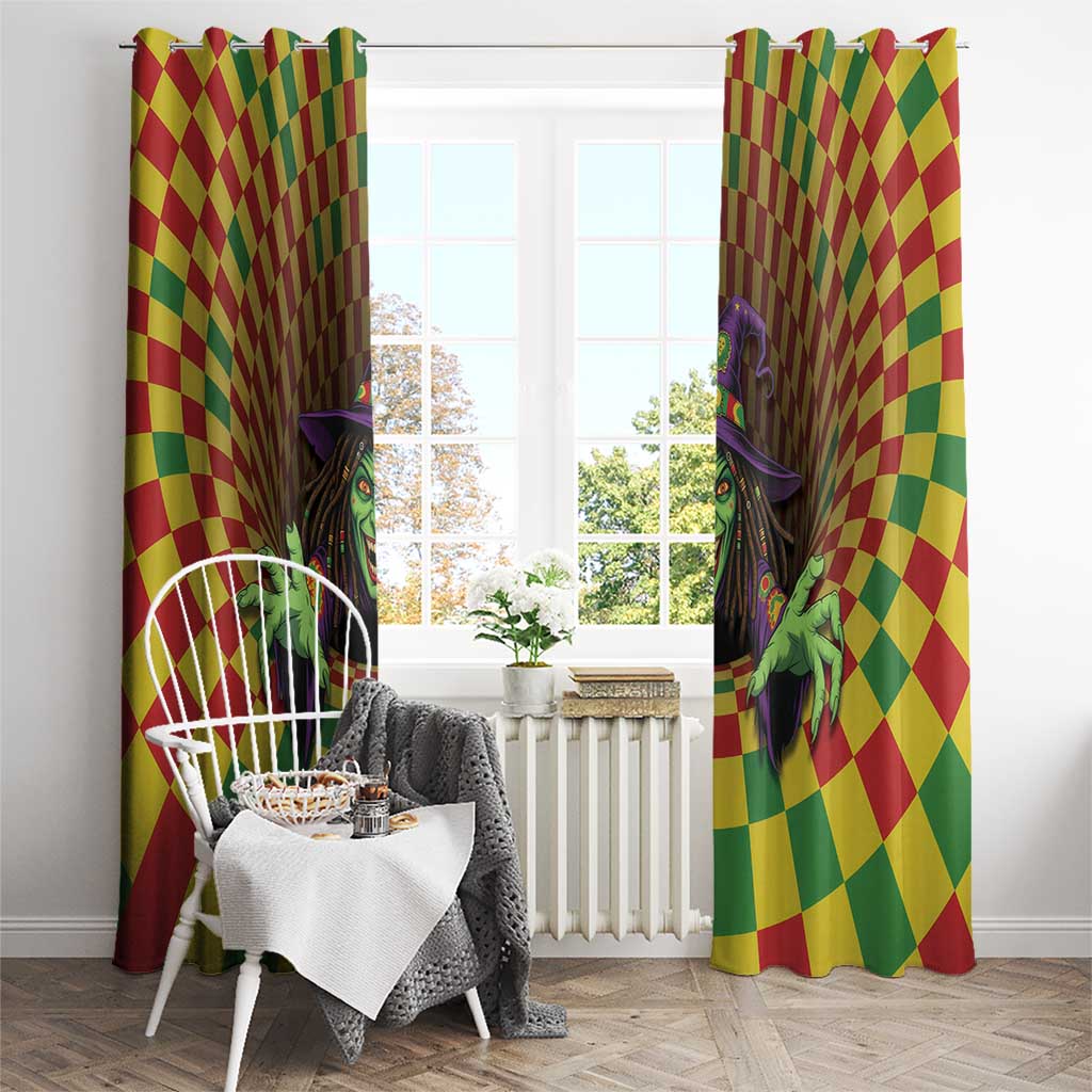 Jamaica Reggae Witch Window Curtain Reggae Optical 3D Illusion - Wonder Print Shop