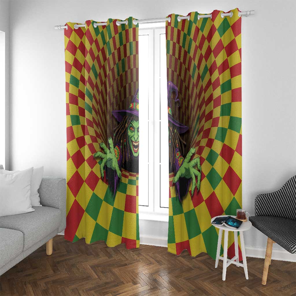 Jamaica Reggae Witch Window Curtain Reggae Optical 3D Illusion - Wonder Print Shop