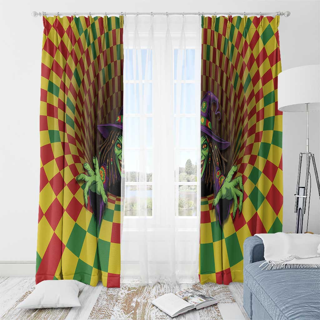 Jamaica Reggae Witch Window Curtain Reggae Optical 3D Illusion - Wonder Print Shop