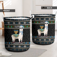 Happy Hanukkah Llama Laundry Basket Funny Menorah for Jewish Holiday - Wonder Print Shop