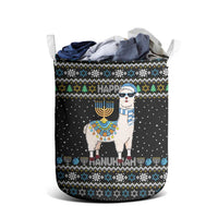 Happy Hanukkah Llama Laundry Basket Funny Menorah for Jewish Holiday - Wonder Print Shop