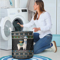 Happy Hanukkah Llama Laundry Basket Funny Menorah for Jewish Holiday - Wonder Print Shop