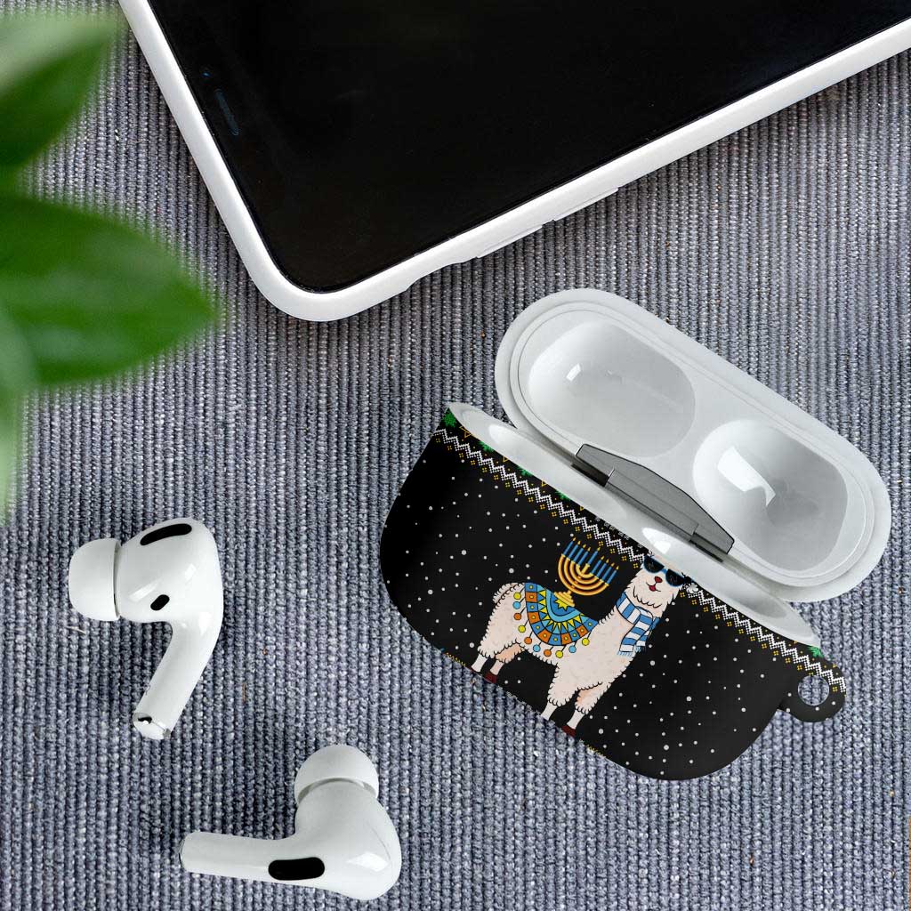 Happy Hanukkah Llama AirPods Case Funny Menorah for Jewish Holiday - Wonder Print Shop