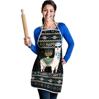Happy Hanukkah Llama Apron Funny Menorah for Jewish Holiday - Wonder Print Shop