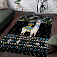 Happy Hanukkah Llama Area Rug Funny Menorah for Jewish Holiday - Wonder Print Shop