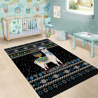 Happy Hanukkah Llama Area Rug Funny Menorah for Jewish Holiday - Wonder Print Shop