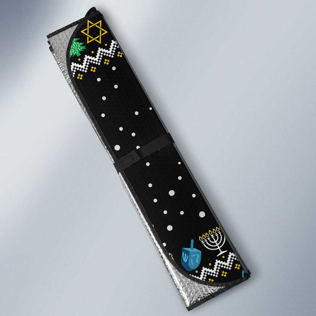 Happy Hanukkah Llama Auto Sun Shade Funny Menorah for Jewish Holiday - Wonder Print Shop