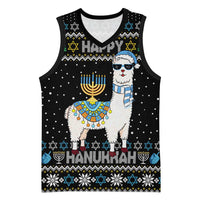 Happy Hanukkah Llama Basketball Jersey Funny Menorah for Jewish Holiday - Wonder Print Shop