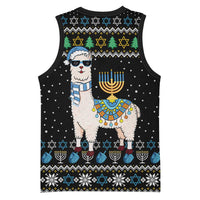Happy Hanukkah Llama Basketball Jersey Funny Menorah for Jewish Holiday - Wonder Print Shop