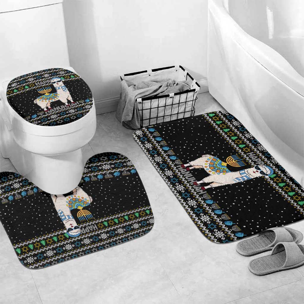 Happy Hanukkah Llama Bathroom Set Funny Menorah for Jewish Holiday - Wonder Print Shop